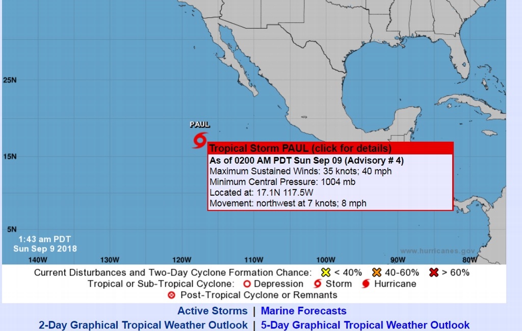 Depresi N Tropical Se Convierte En Tormenta Tropical Paul Xeu