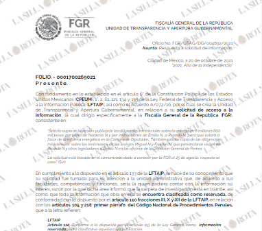 Reserva FGR por 5 años diligencias ministeriales del caso Anaya