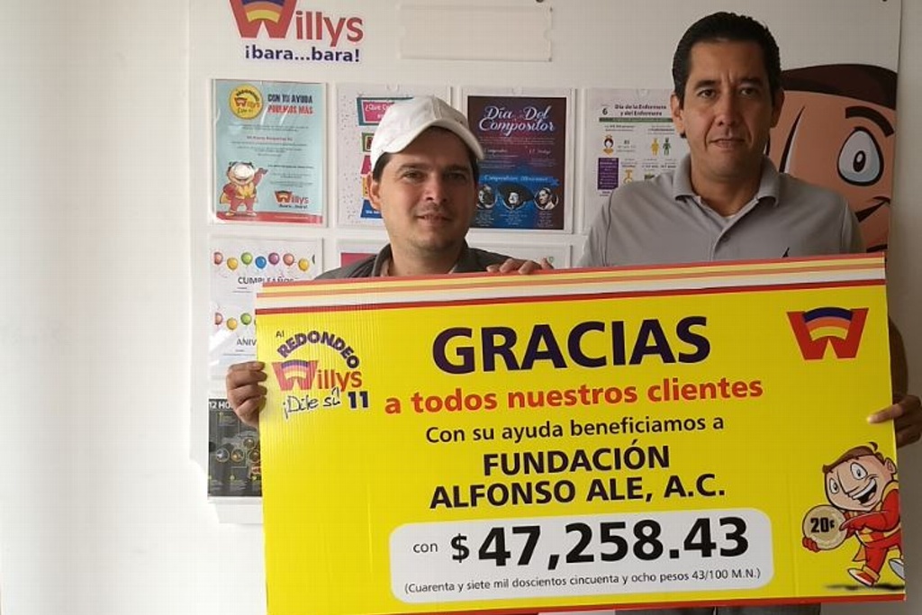 Imagen Entregan donativo “Al Redondeo Willys Dile Sí” a la Fundación “Alfonso Ale AC”