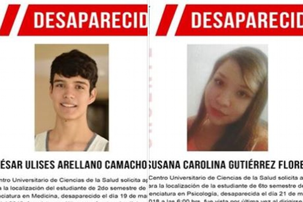 Imagen Reportan desaparecidos a dos estudiantes de la Universidad de Guadalajara