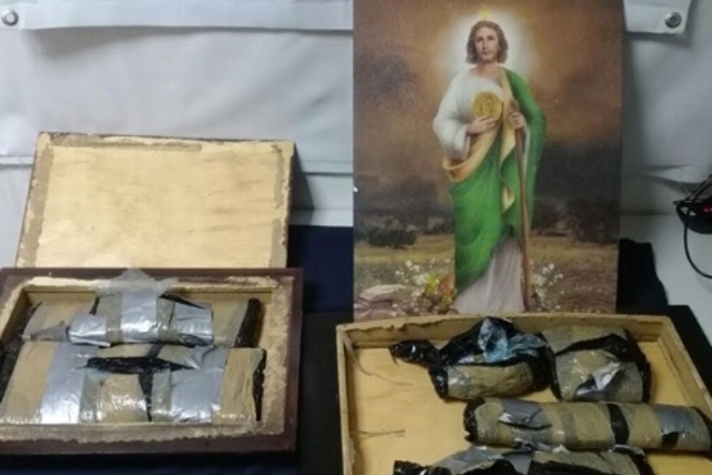 Imagen Aseguran mariguana oculta en imagen de San Judas Tadeo, en Veracruz