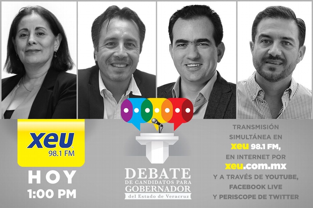 Imagen Hoy es el debate de XEU con los candidatos a la gubernatura de Veracruz