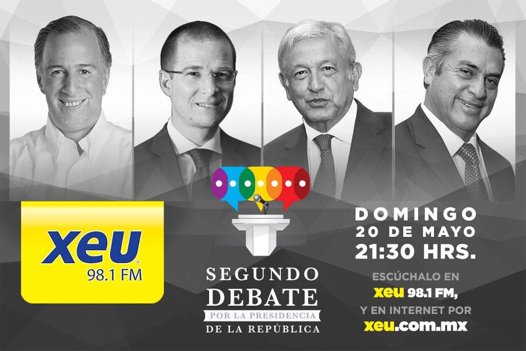Imagen Hoy domingo, segundo debate presidencial a través de XEU