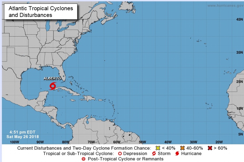 Imagen EU emite alerta de tormenta para Florida y Alabama por 'Alberto'