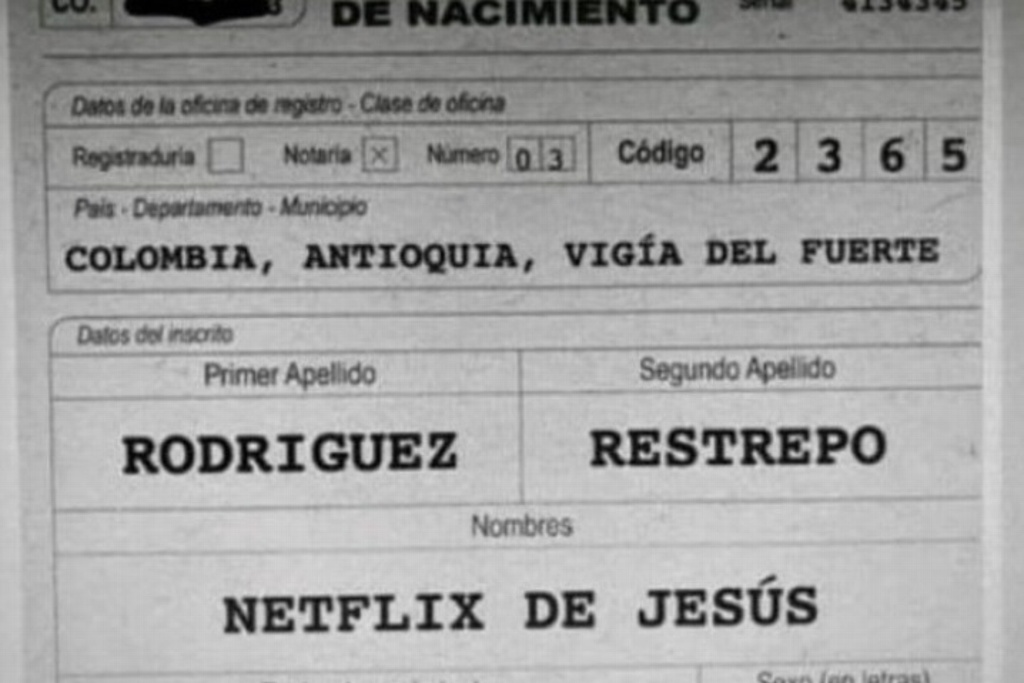 Imagen Asientan a bebé como Netflix de Jesús en el Registro Civil