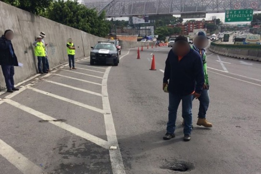 Imagen Reporta Policía Federal hundimientos en Paso Exprés de autopista México-Cuernavaca