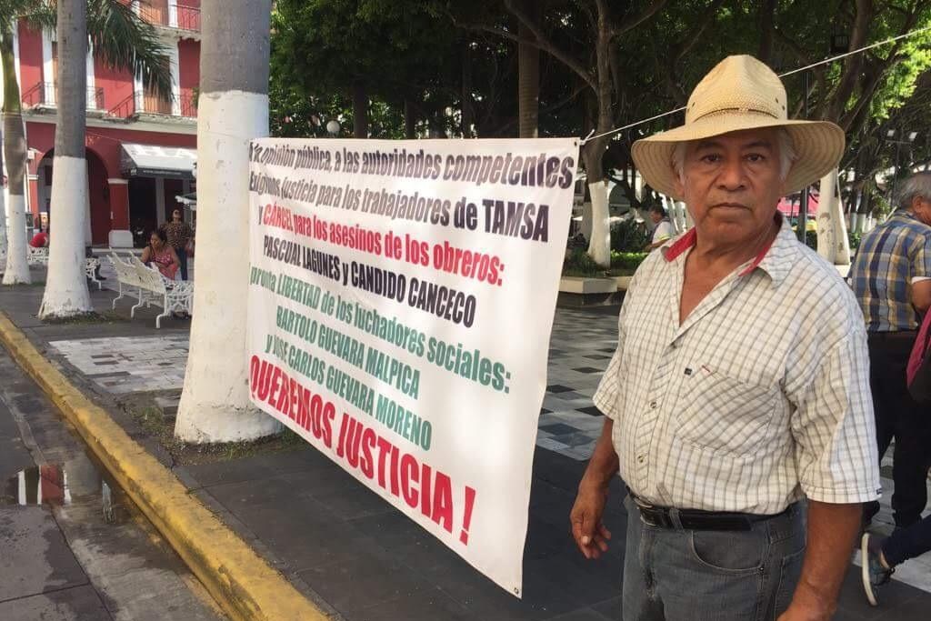 Imagen Se manifiestan extrabajadores disidentes de Tamsa en Veracruz