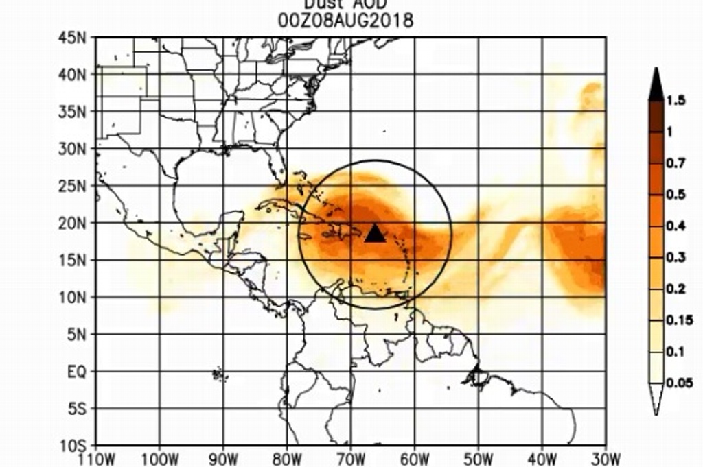 Imagen Este jueves,  'Polvo de Sahara' llegará a la Península de Yucatán: Meteorólogo 