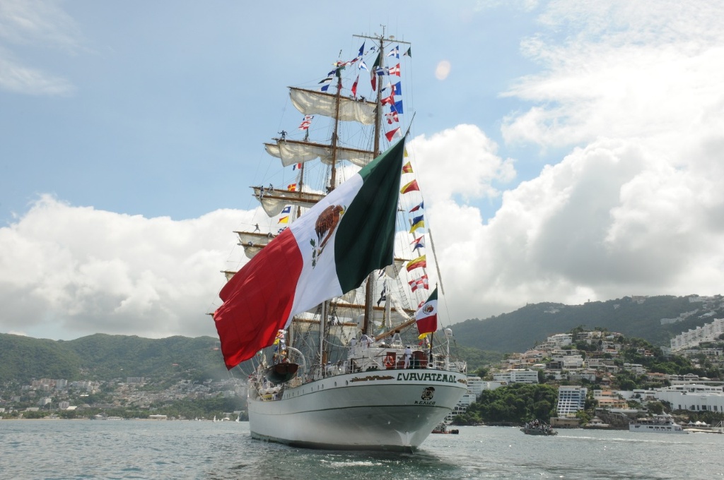 Imagen Tras varios meses de viajes, Buque Escuela Cuauhtémoc llega al puerto de Acapulco, Guerrero