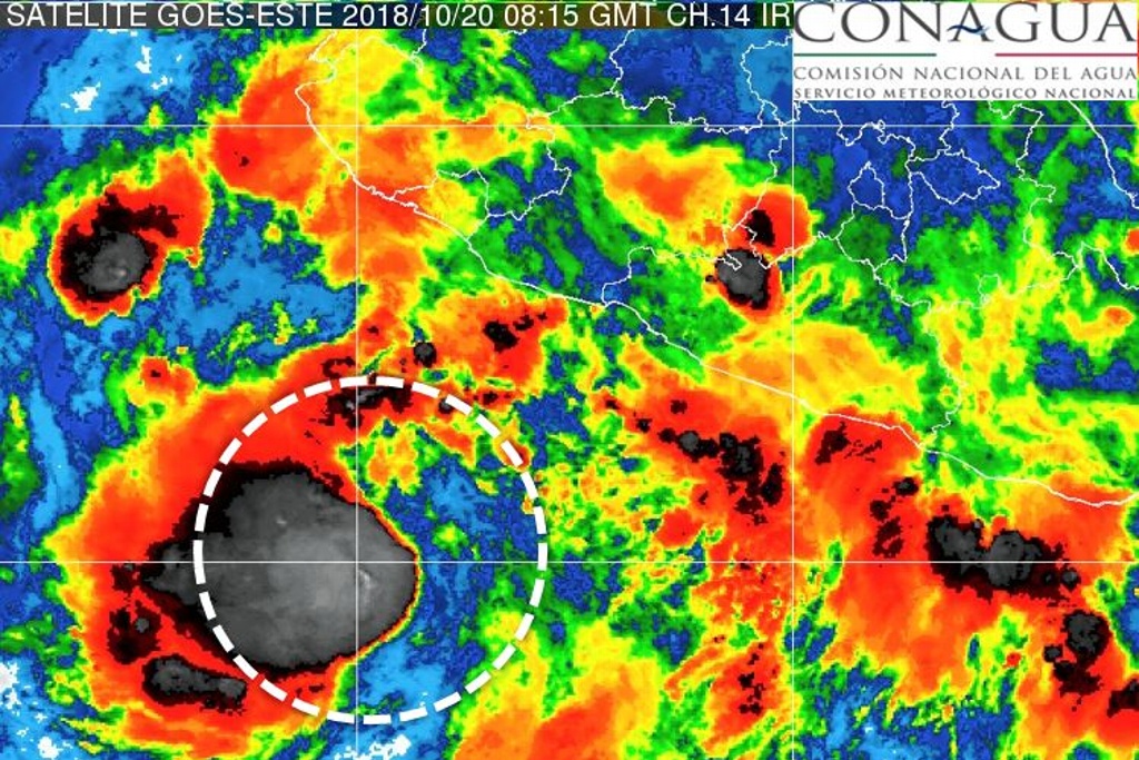 Imagen Se forma depresión tropical 24-E al sur de costas de Colima y Michoacán