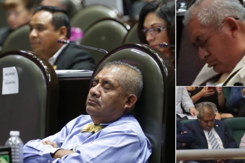 Imagen Van tres veces, nuevamente captan a diputado de Morena dormido en plena sesión 