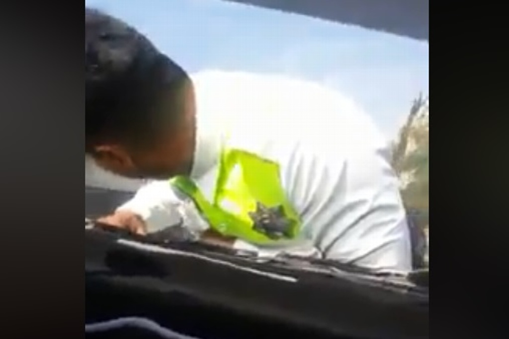Imagen Por varios metros, conductor se lleva a policía en el cofre de su automóvil en Edomex (+video) 