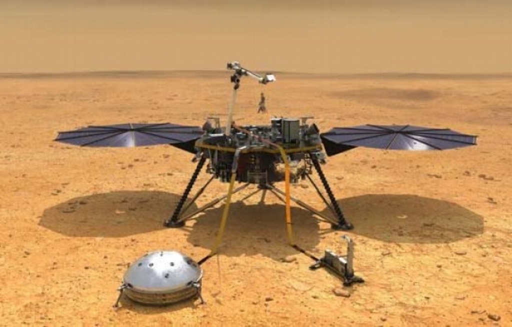 Imagen InSight pone primer sismómetro en superficie de Marte