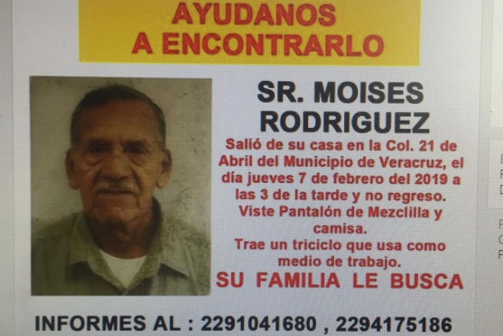 Imagen Familiares buscan al señor Moisés Rodríguez Mendoza ¿Lo has visto?