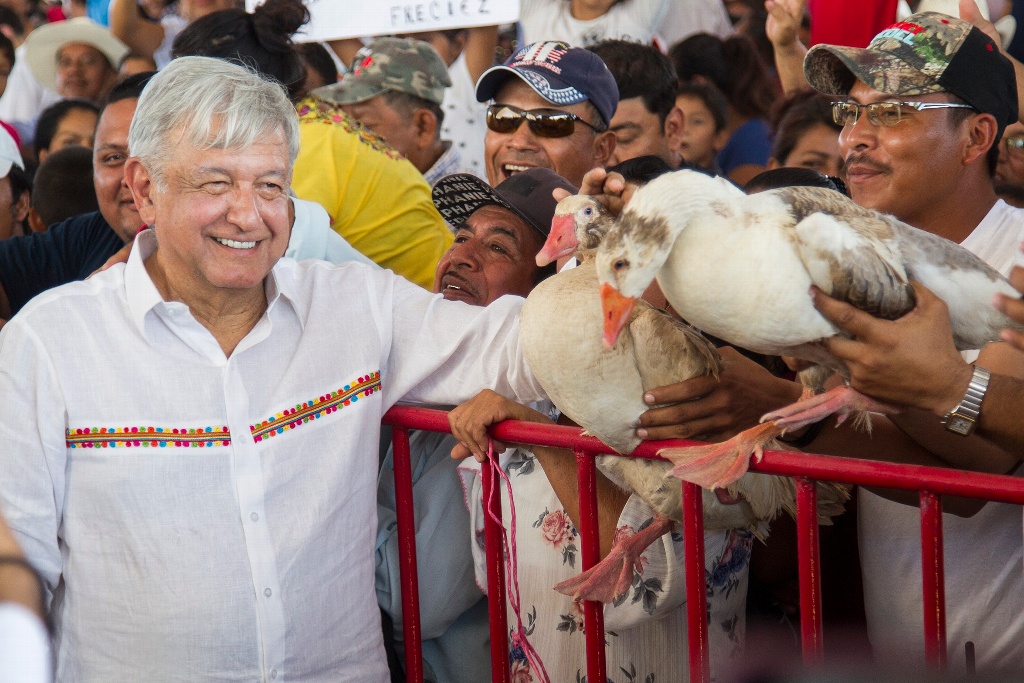Imagen Regalan gansos a López Obrador en Campeche