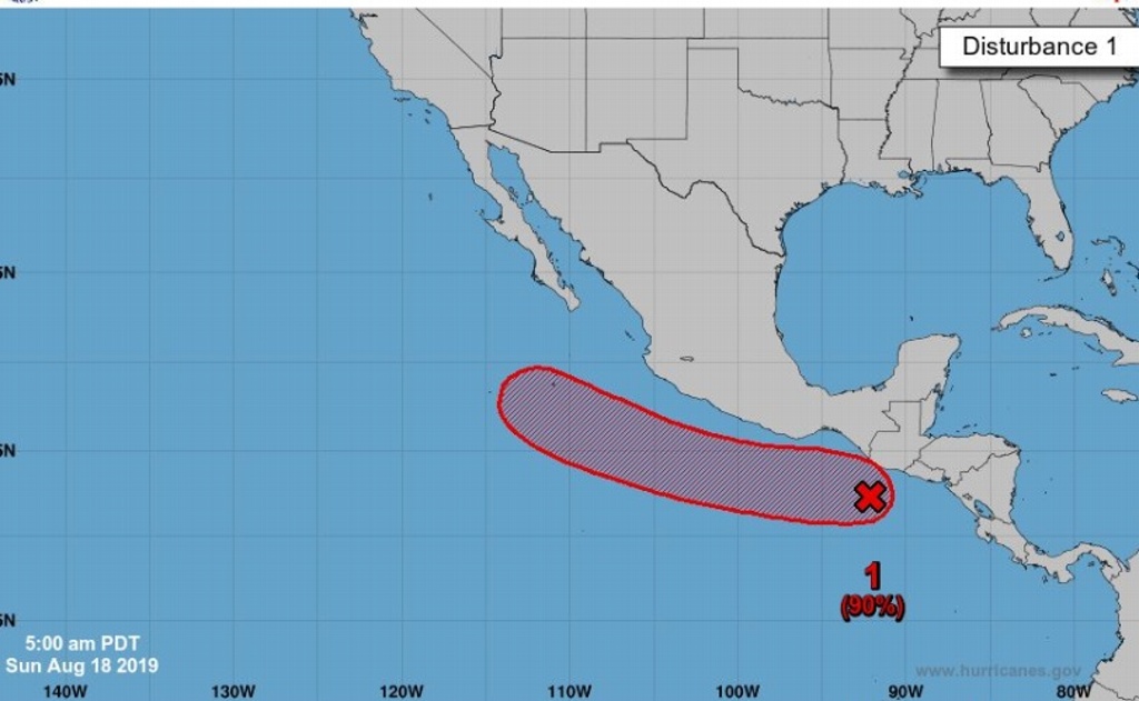 Imagen Reportan que el disturbio 95E registra 90% de probabilidad de evolucionar a Ciclón Tropical