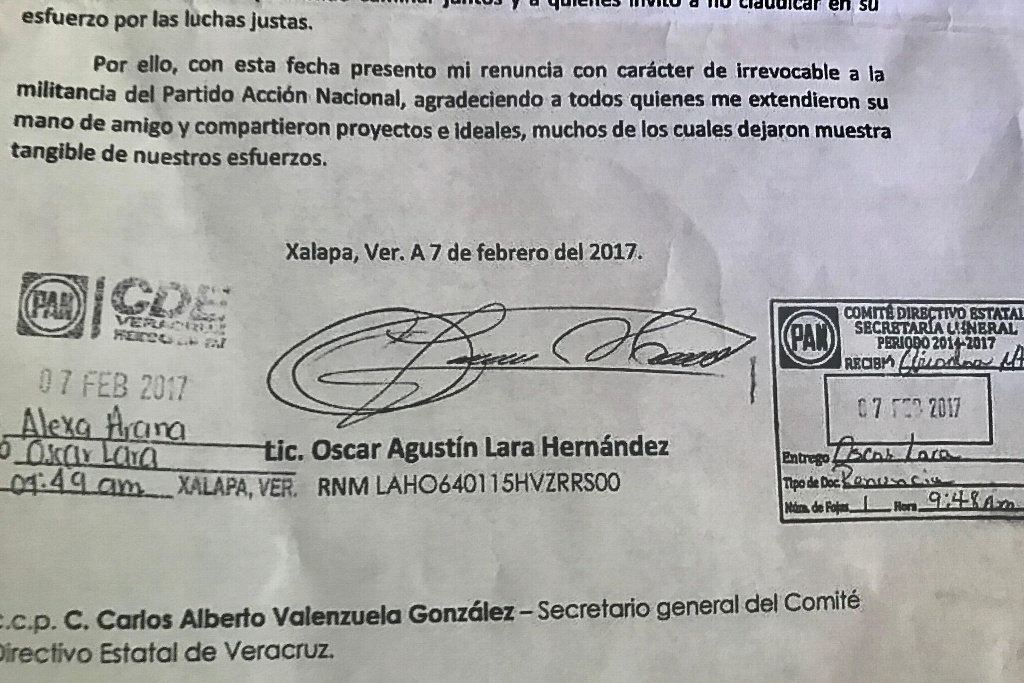 Imagen Recuerda Oscar Lara que renunció al PAN en 2017, tras proceso de expulsión que iniciaron en su contra 