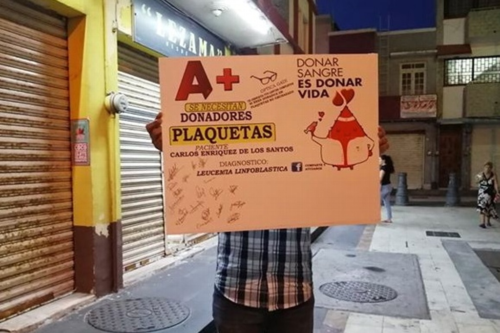 Imagen Solicitan donadores de plaquetas para joven internado en clínica del IMSS en Veracruz