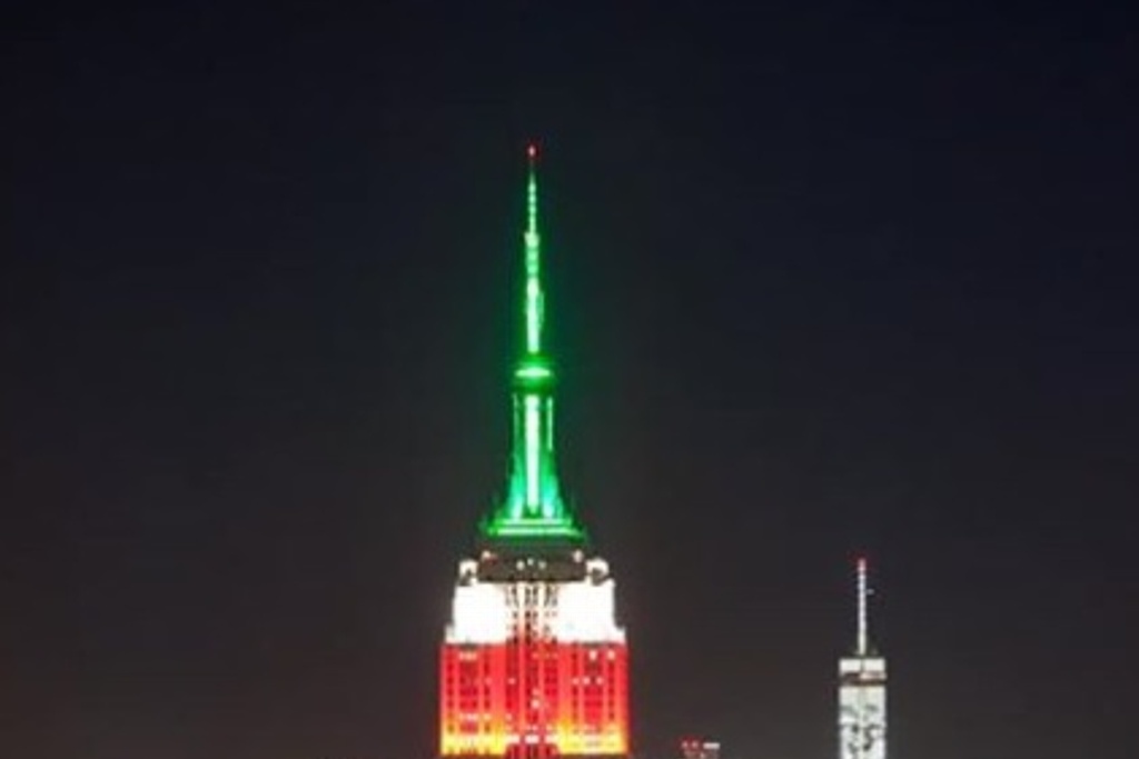 Imagen Con verde, blanco y rojo, Empire State de NY celebra la Independencia de México 