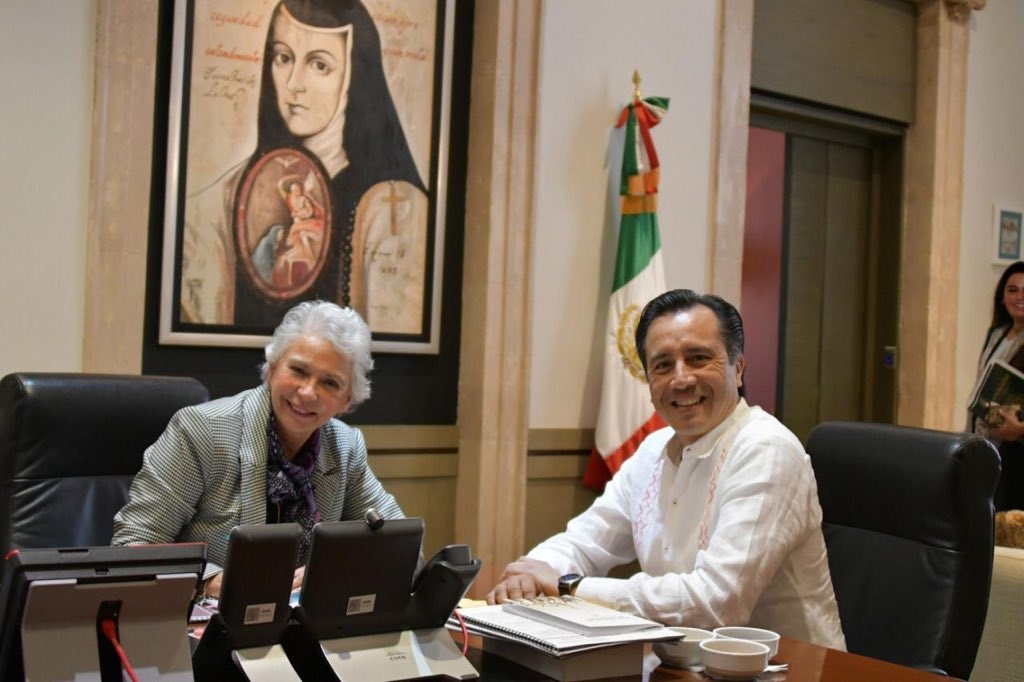Imagen Se reúne gobernador de Veracruz con secretaria de Gobernación, Olga Sánchez