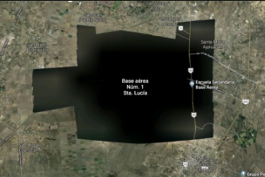 Imagen Google borra base aérea de Santa Lucía del mapa