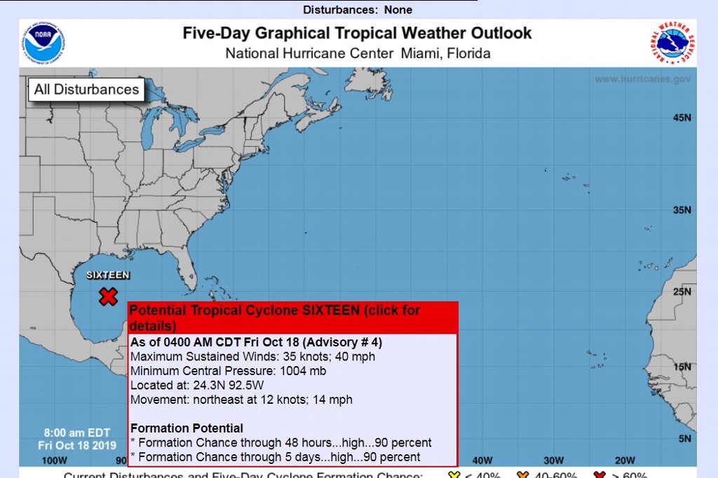 Imagen Ciclón podría alcanzar categoría de tormenta tropical en Golfo de México