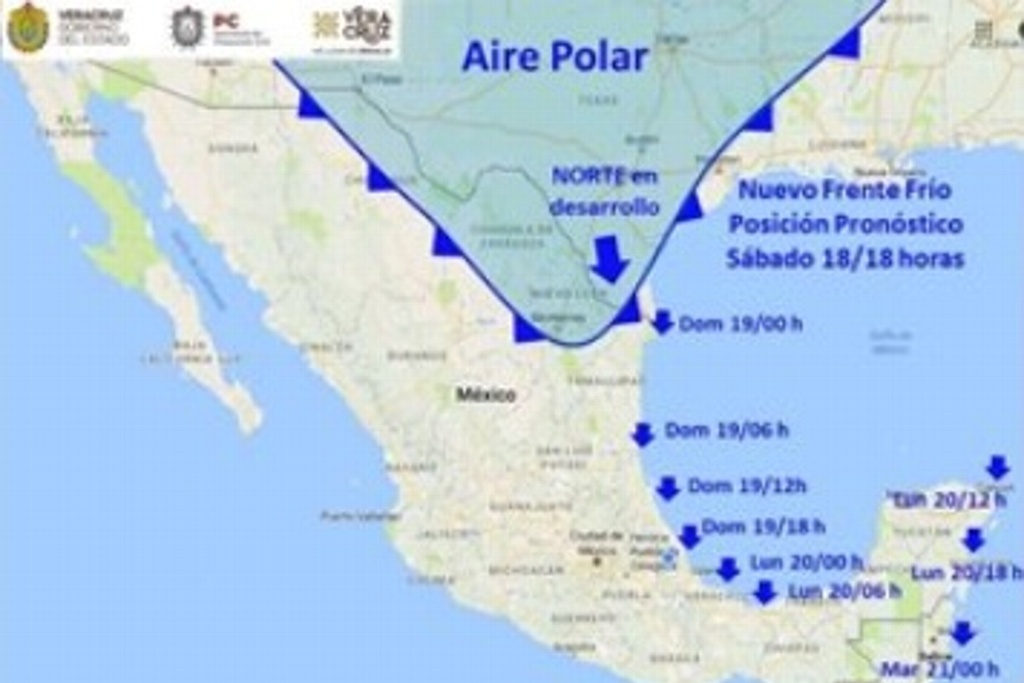 Imagen Emiten Aviso Especial por norte y Frente Frío No. 32 en Veracruz