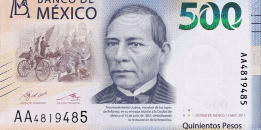 Imagen Billete de 500 pesos de México es el segundo más bello del mundo