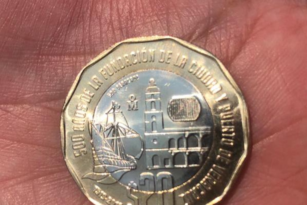 Imagen Inicia circulación de moneda de 20 pesos conmemorativa de los 500 Años de Veracruz