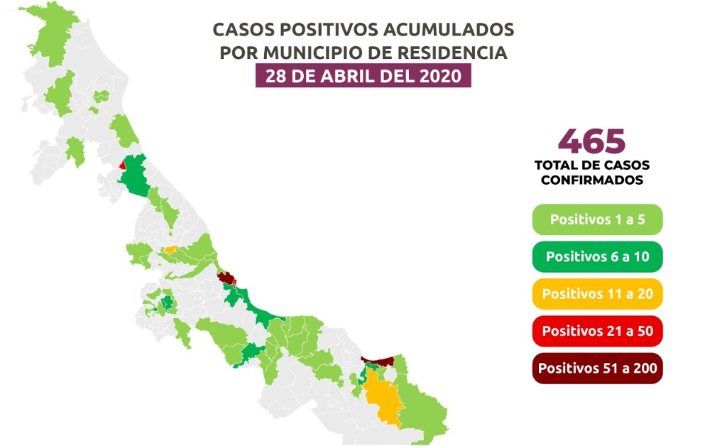 Imagen Sube a 40 el número de fallecidos por COVID-19 en Veracruz; hay 465 casos positivos
