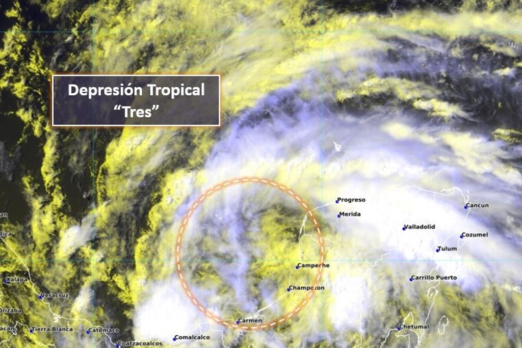 Imagen Se forma la depresión tropical 3 en el Golfo de México; prevén lluvias para Veracruz