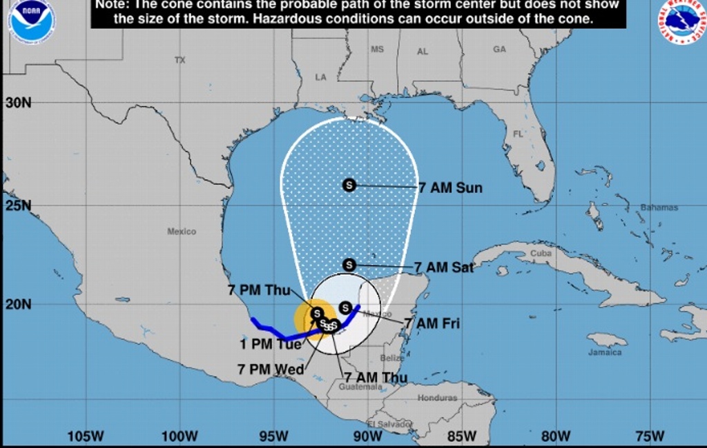 Imagen Se forma tormenta tropical ‘Cristóbal’; vigilan efectos desde el Puerto de Veracruz hasta Campeche