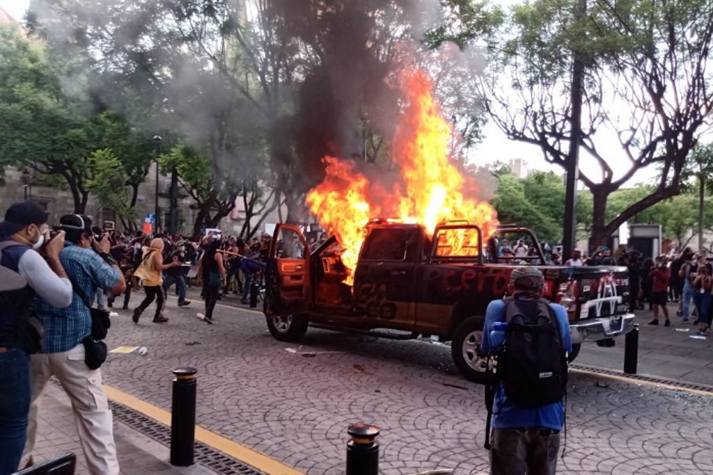 Imagen Disturbios en Palacio de Gobierno por asesinato de Giovanni López en Jalisco 