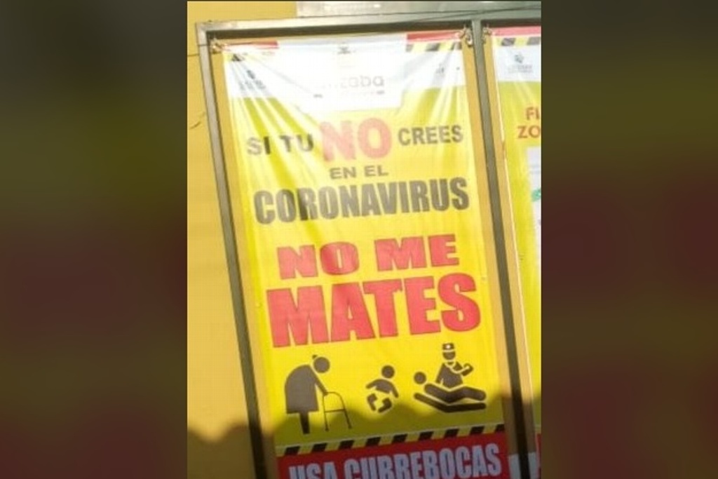 Imagen ‘Si tu no crees en el coronavirus no me mates' pide campaña de Limpia Pública en Orizaba