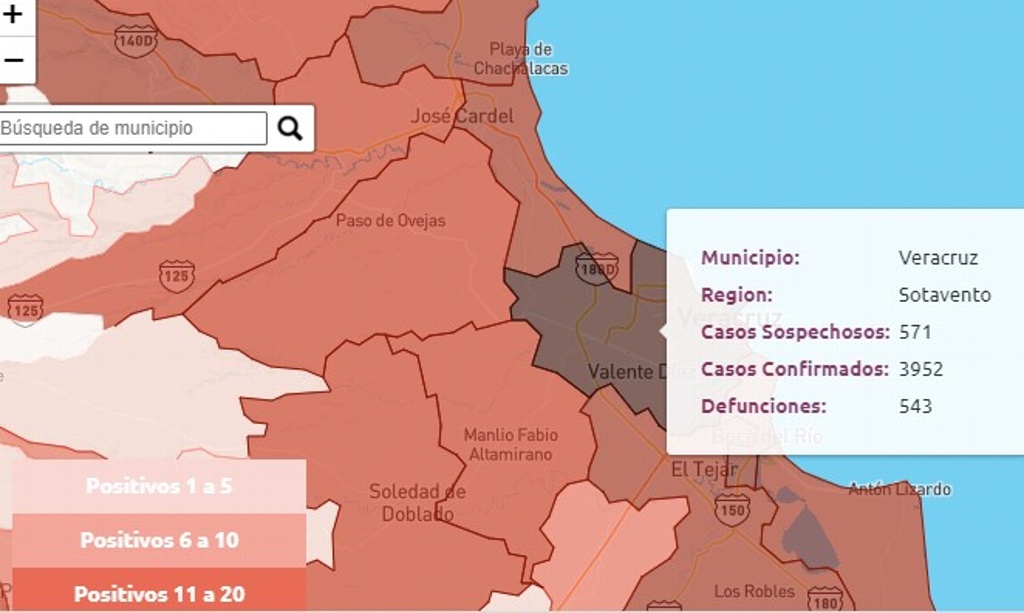 Imagen Municipio de Veracruz, primer lugar en casos COVID-19 en el estado