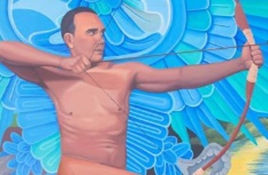 Imagen Causa polémica en redes flechador desnudo en mural de Minatitlán, Veracruz