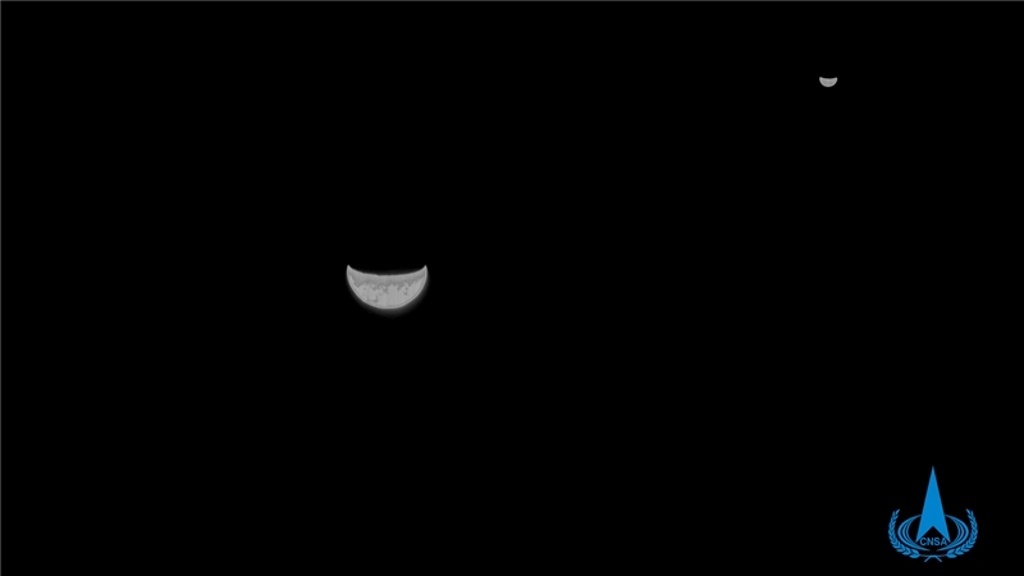 Imagen China logra captar foto de la Tierra y la Luna durante misión a Marte