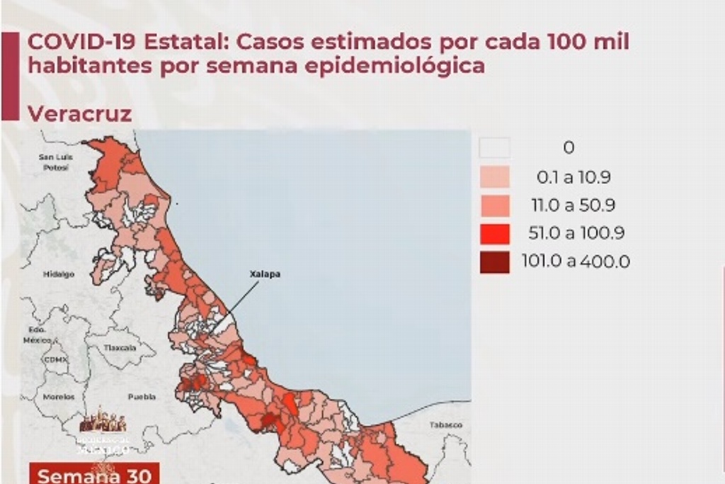 Imagen El 85% de los municipios de Veracruz tienen al menos un caso de COVID-19, reporta Salud