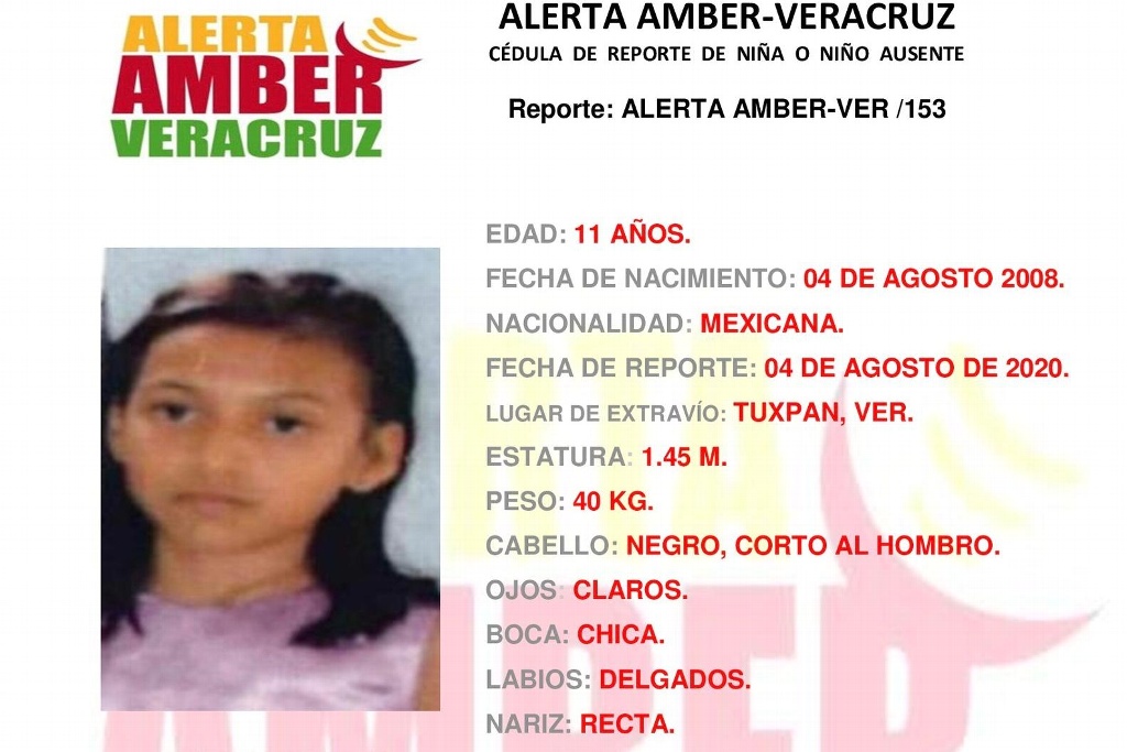 Imagen Areli Vianey, de 11 años de edad, salió de su casa al norte de Veracruz y ya no regresó 