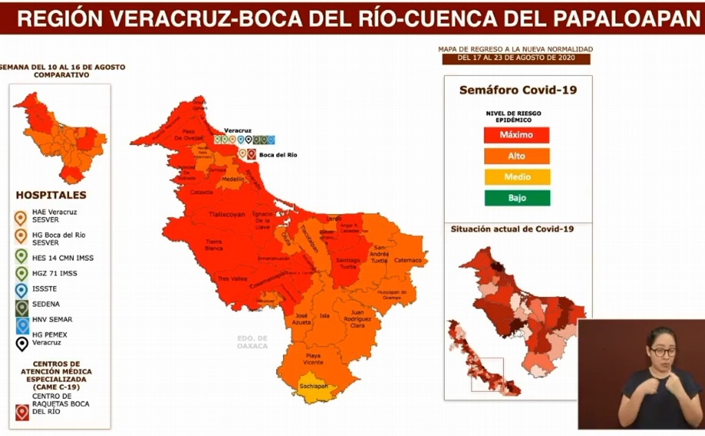 Imagen Municipios de Veracruz y Boca del Río continúan en color rojo del semáforo estatal COVID-19