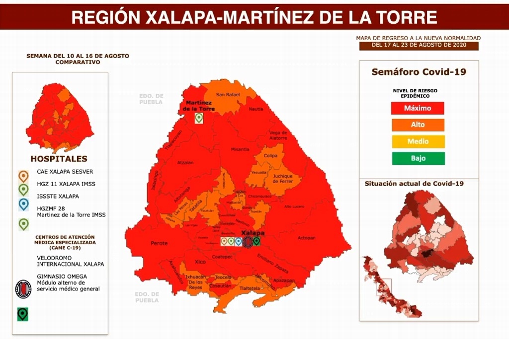 Imagen Mayoría de municipios en región Xalapa – Martínez de la Torre en semáforo rojo por COVID-19