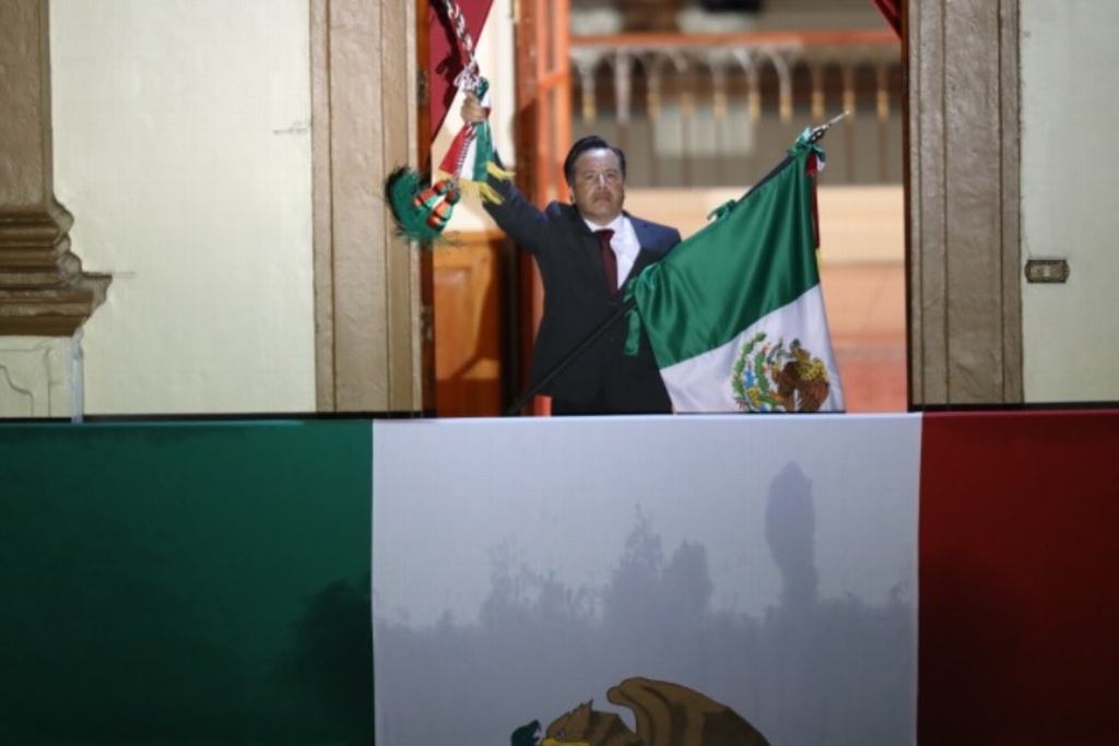 Imagen Cuitláhuac García da su segundo Grito de Independencia 