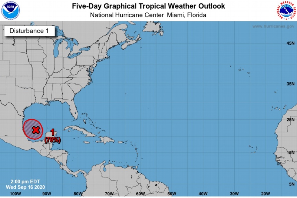 Imagen Disturbio tropical 90L, con 70% de probabilidad de evolucionar a ciclón en 5 días