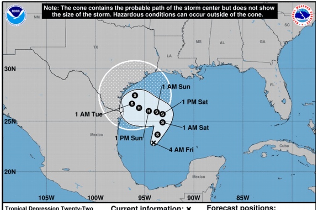 Imagen Avanza depresión tropical 22; podría convertirse esta tarde en tormenta tropical: PC