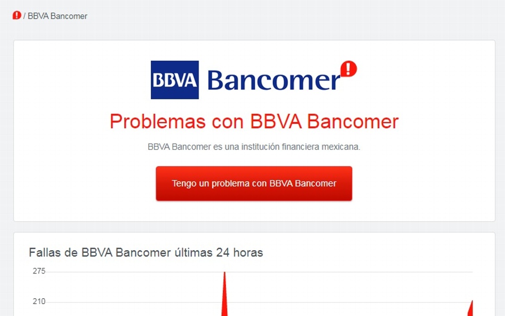 Imagen Reportan falla del sistema de BBVA Bancomer