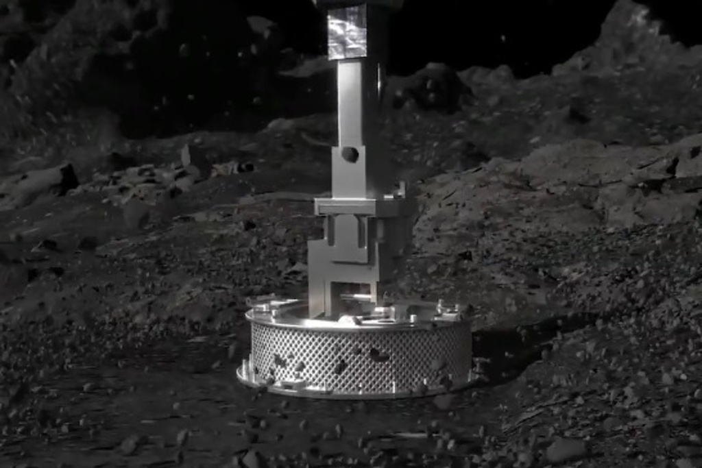 Imagen Misión de la NASA toca asteroide 'Bennu' y recolecta muestras de su superficie 