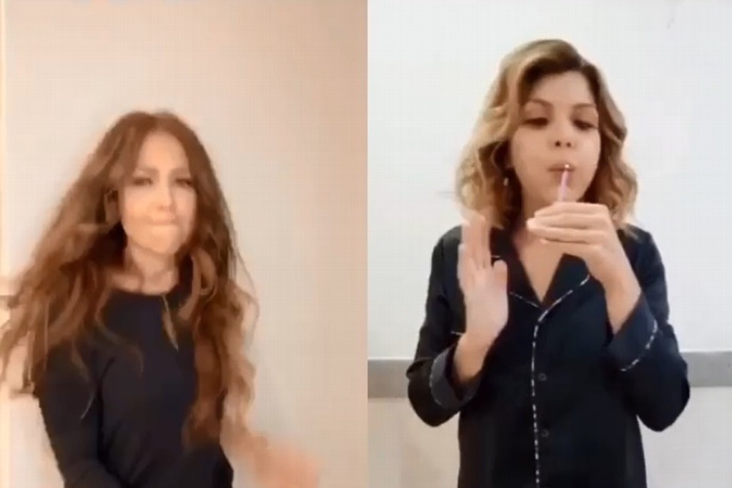 Imagen Thalía e Itatí Cantoral recrean video de niñas que pelean por pastel 