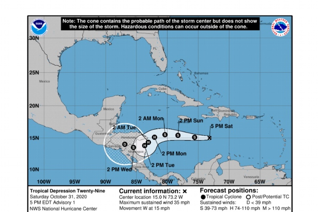 Imagen Se forma la depresión tropical número 29 en el Caribe