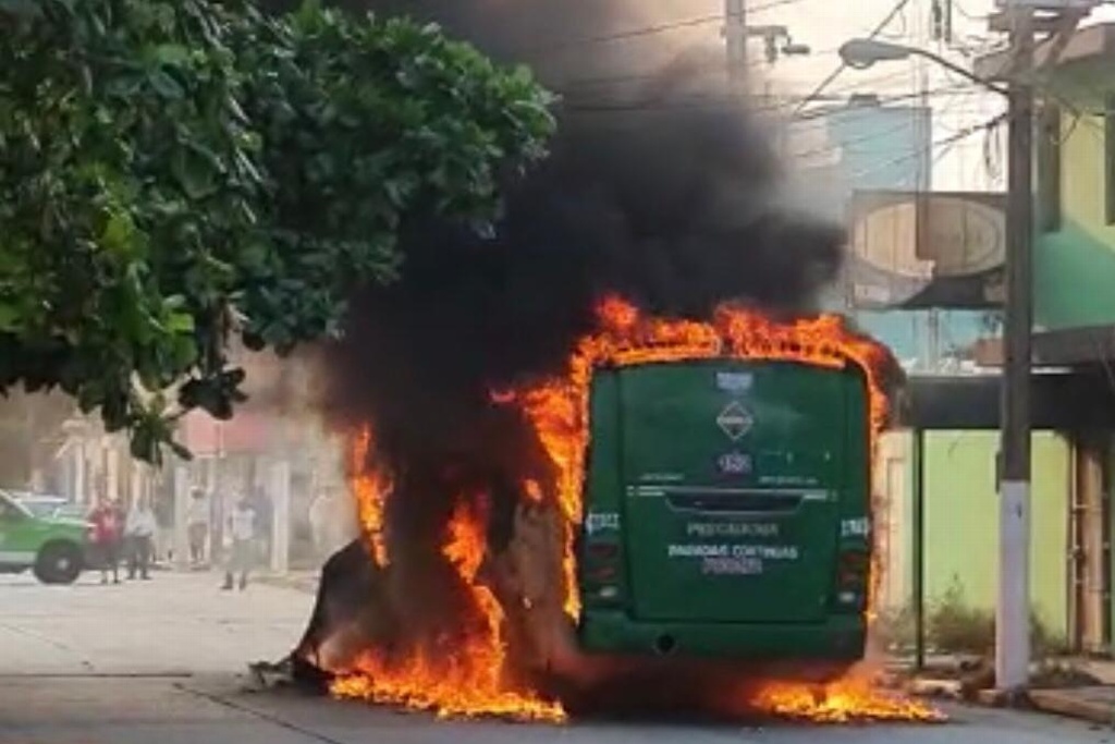Imagen Grupo armado baja a pasajeros e incendia camión en Coatzacoalcos (+ video)