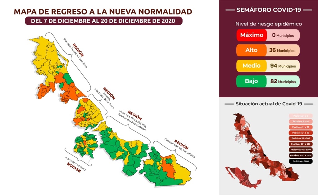 Imagen Hay 82 municipios de Veracruz en semáforo verde de COVID-19; checa el tuyo